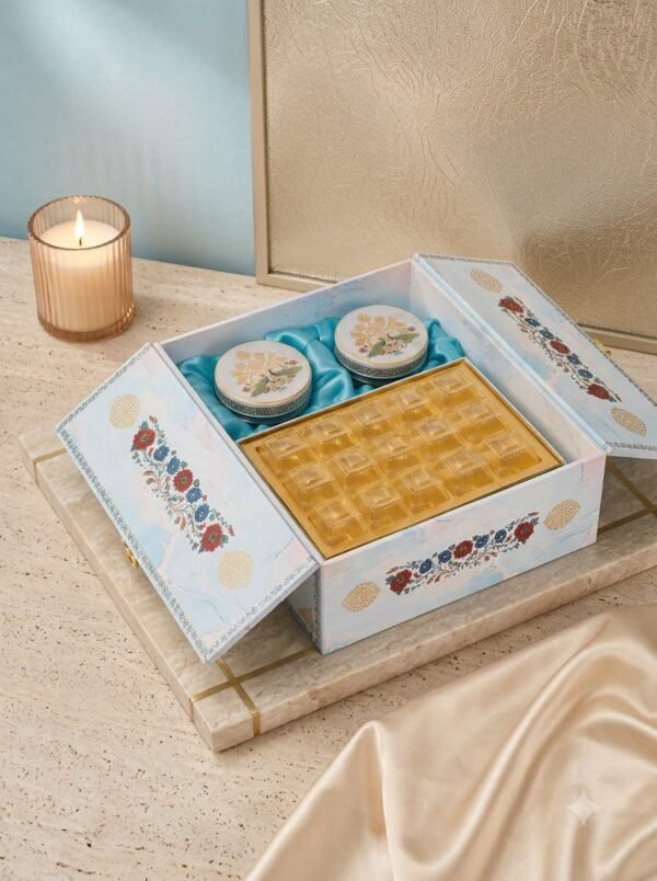 Sky Blue Floral Dryfruit Box