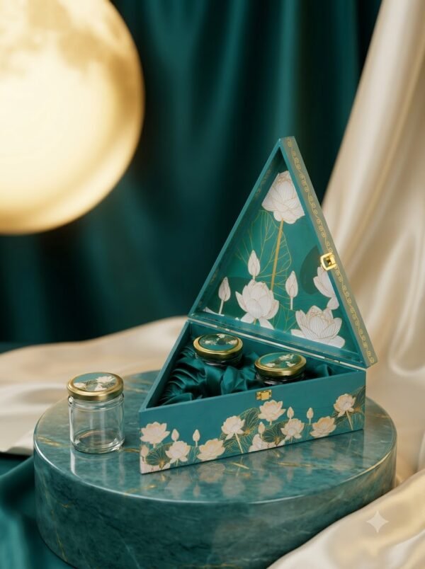 Blue Flower Triangle Gift Box 3 Jar