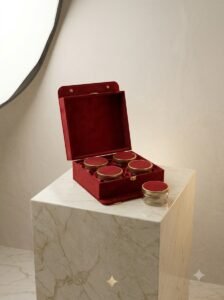 Red Suede Lift-Up Dryfruit Box