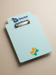 MediTab Step-Header Clipboard – Pastel Healthcare Branding Board