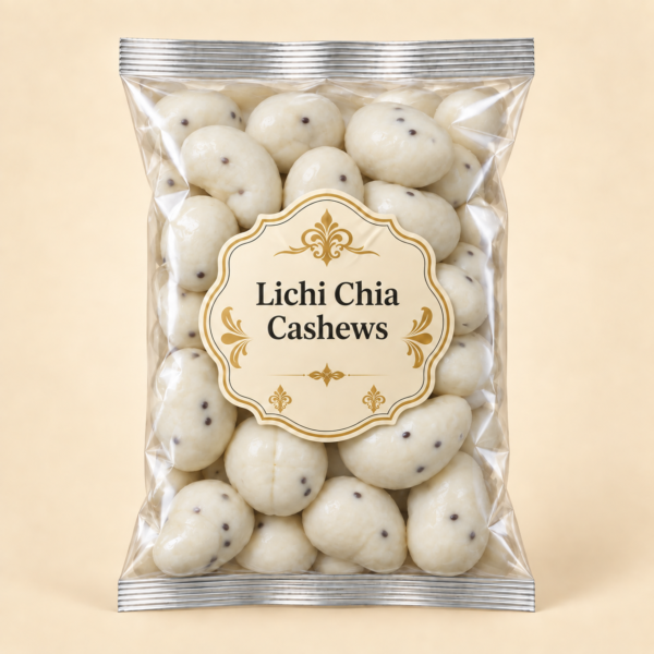 Lichi Chia Cashews – Fruity Dessert Crunch
