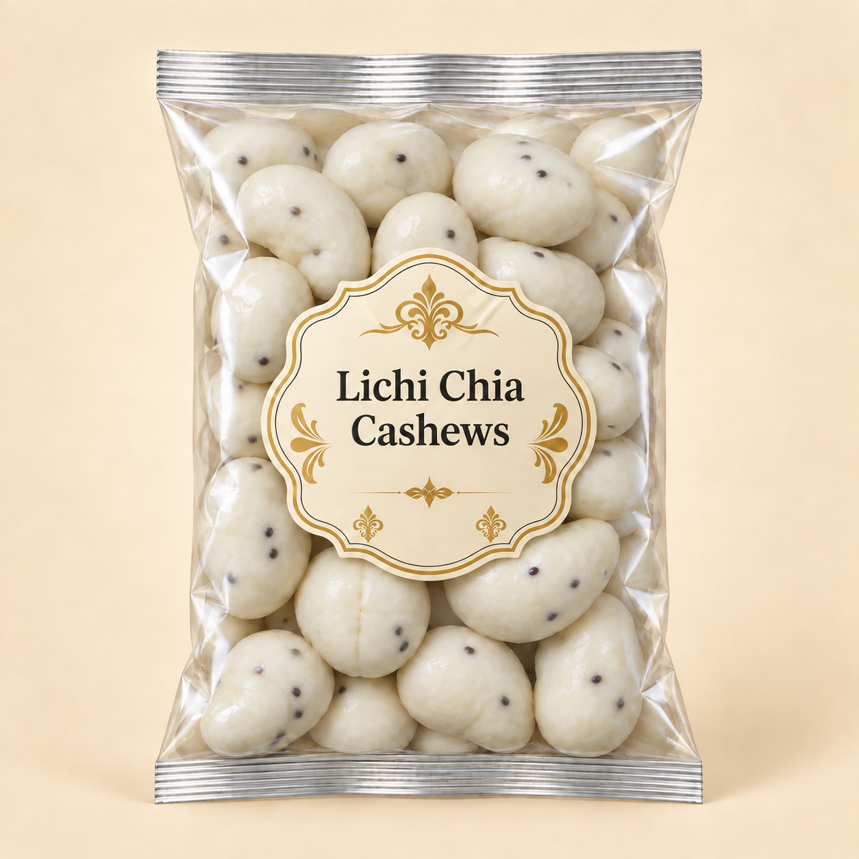 Lichi Chia Cashews – Fruity Dessert Crunch